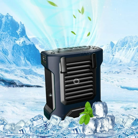 Ventilador de cintura colgante, potente banco de energía eólica, linterna, iluminación para exteriores, construcción pequeña, ventilador de cintura colgante, potente ventilador de 4000 mAh, ventilador