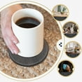 thumbnail image 6 of Leather Coaster Heat-resistant Cup Mat Dark Grey Coasters Shop Use Coasters Wear- Cup Mat Leather Cup Coaster Office, 6 of 6