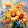 thumbnail image 1 of Pintura de diamante 5D DIY Taladro redondo completo Girasol Decoración del hogar Arte Artesanía, 1 of 9