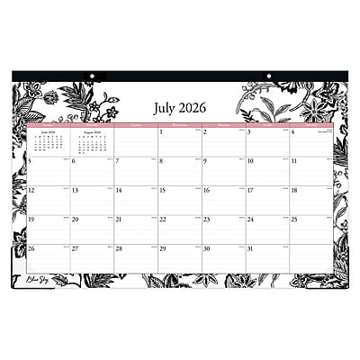 2026-2027 Blue Sky Analeis 11" x 17" Academic Monthly Wall Calendar, Black/White (130617-A27)