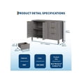 thumbnail image 7 of EastVita 46.5 inch Fluted Sideboard Buffet Cabinet Modern Storage Cabinet With 2 Doors 3 Drawers And Adjustable Shelf Sideboard Console Table Accent Credenza For Entryway Living Room Dinning Room, 7 of 7