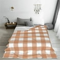 thumbnail image 2 of Brown Gingham Print Pattern Throw Blanket, Super Soft Anti-Pilling Flannel Bed Blankets, 50"x40", 2 of 8