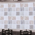 thumbnail image 4 of 18Pcs Mosaic Tile Transfer, Waterproof Tile Sticker Mosaic Self Adhesive Stick Self Adhesive DIY Backsplash Stick on  Wall Tiles for Kitchen and Bathroom, 4 of 7