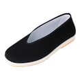 thumbnail image 4 of OOOUM Canvas Slip On Shoes For Women Men Comfortable Lightweight Breathable Casual Flats Non Slip Flexible Daily Walking Shoes Yellow US:6.5, 4 of 8
