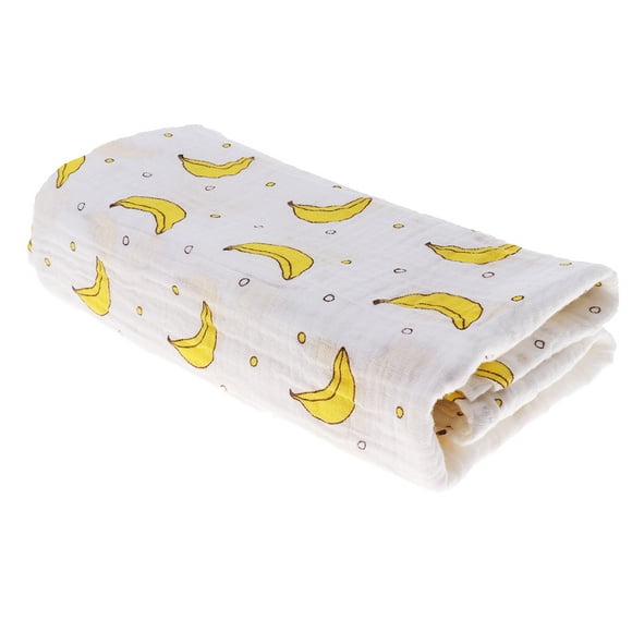 Newborn Muslin Yarns Soft Bedding Wrap Swaddle Blanket Bath Towel - Banana