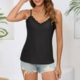 thumbnail image 2 of HAiming Women's Lace V Neck Camisole Summer Casual Trendy Hollow out Solid Color Sleeveless Spaghetti Strap Tank Tops, 2 of 7