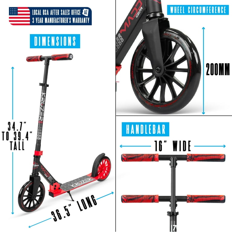 Madd Gear Kruzer 200mm Scooter - Easy Folding, Height