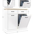 thumbnail image 6 of 20 Gallon Tilt Out Trash Cabinet, Upgrade Wooden Free Standing Recycling Trash Cabinet with Hideaway Drawer(White), 6 of 7
