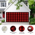 thumbnail image 2 of Black Red Plaid Garage Door Cover Banner 7 x 16 FT, Vintage Rustic Buffalo Checked Gingham Garage Door Curtains Backdrop with Grommets for Indoor Outdoor Wall Party Porch Yard Decorations Background, 2 of 9