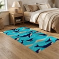 thumbnail image 2 of ODIKA 5'x7' Washable Area Rug Whale Wave Abstract Current Beachy Ocean Funky Bathroom Nautical Refined for Dining Room, Under Table, Home Office, Non-Slip Chair-Friendly, 2 of 7