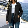 thumbnail image 5 of Jackets for Women Baeitkot Women's Solid Color Winter Fashion Hooded Drawstring Sports Waterproof Raincoat Windbreaker Long Sleeve Jacket, 5 of 9