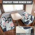 thumbnail image 2 of Black Cats and Flower RV Dinette Cushion Cover Sofa Split Seat Cover Stretch Camper Seat Cushion Slipcovers - Washable Camper Sofa Cover Furniture Protector for RV Car Bench, 2 of 7