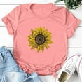 thumbnail image 4 of Aoochasliy Womens Blouses Short Sleeve Plus Size Sunflower Prints Round Neck Dressy T-shirt Shirts, 4 of 5