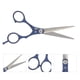 thumbnail image 5 of Tijeras profesionales para cortar el pelo, tijeras de barbero, tijeras de peluquería de dientes planos, herramienta de peluquería azul, 5 of 12