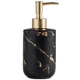 thumbnail image 2 of Juego completo de accesorios de baño negro, 4 piezas de accesorios de decoración de baño de cerámica, incluye dispensador de loción, 2 vasos, 2 of 5