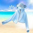 thumbnail image 3 of YunPes Kids UPF 50+ Sun Protection Jacket Ice Silk Cropped Zip Hooded Sweatshirts with Face Cover & Thumb Holes Summer Outdoor Beach, 3 of 3