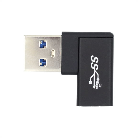CY USB-C Type C Female to USB 3.0 A Male Data Adapter Flat Horizontal 90 Degree Left Angled for Laptop Desktop