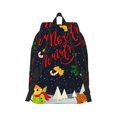 thumbnail image 2 of Bixox Merry Christmas Elk Printing Canvas Backpack Lightweight Casual Travel Backpack School Backpack Fits 15.6 Inch Notebook, 2 of 5