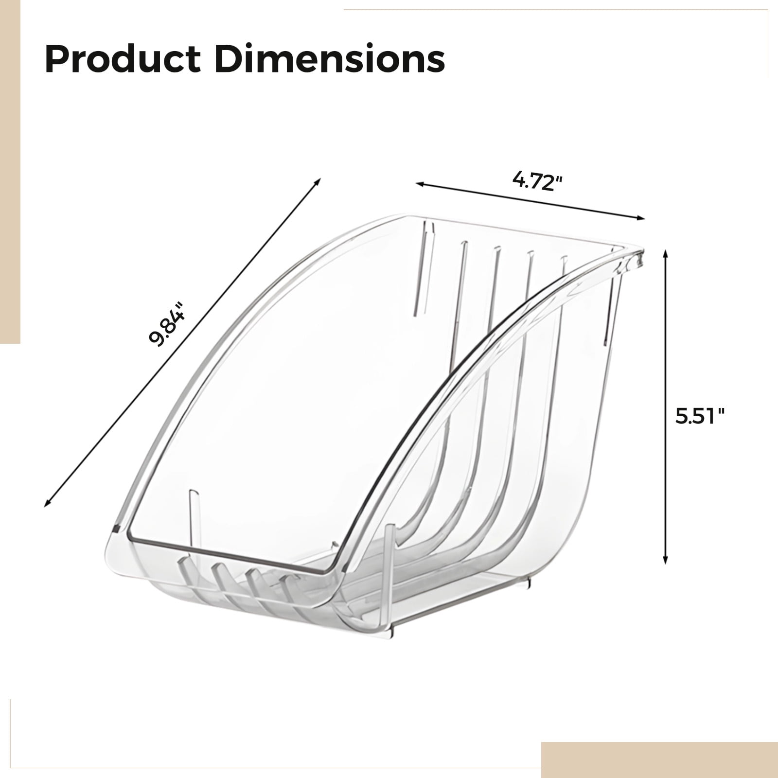 4 Pcs Clear Plate Holder Organizer, Vertical Paper Plate Storage Rack Plastic Dinner Dish Drainer,for Kitchen Countertop & Cabinet