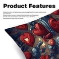 thumbnail image 2 of Hearts Battle Velvet Throw Pillow Covers Set of 2 - Sizes 16x16, 18x18, 20x20 Inches - Decorative Pillows with Unique Patterns for Various Occasions - Throw Pillow Inserts Included, 2 of 6