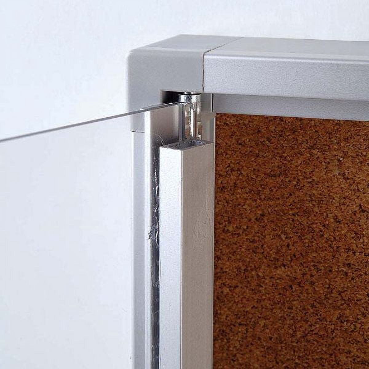 Cork Office Board 6 x (8-1/2" x 11") Capacity Silver Aluminum Frame, Double Key