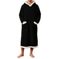 thumbnail image 4 of Bovxnpu Men's Bathrobes Hooded Fleece Long Sleeve Robe With Pockets Plushed Sleepwear, 4 of 4