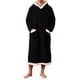 thumbnail image 2 of Batas de hombre de forro polar sólido informal con capucha y bolsillo, jersey de manga larga, bata de baño, bata de noche, pijama de poliéster para hombre, 2 of 3