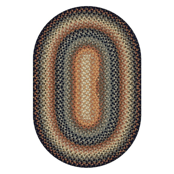 Homespice - Cocoa Bean Oval Braided Rugs, a Luxury Chocolate Brown Area Rug to Use as Country Rugs for Living Room and Bedroom - Premium Printed Fabric, Lays Flat - Soft Braided Cotton Rug, 8x10 Feet