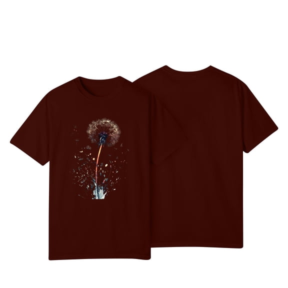 NAMTYQX Graphic Tees for Women Trendy Soft Pattern Plus Size Stretchy Short Sleeve Round Neck Baggys Bedrucktes Hawaiian Womens Graphic T Shirts Wine Size L