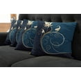 thumbnail image 5 of Ambesonne Floral Throw Pillow Cover 4 Pack, Swirled Flower Petals, 18", Petrol Blue Dark Blue, 5 of 5