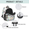 thumbnail image 4 of Dinosaur and Floral White Pattern Backpack for School, Cute School Bag with Adjustable Shoulder Straps and Padded Back, 15"x11.42"x5.5", 4 of 5