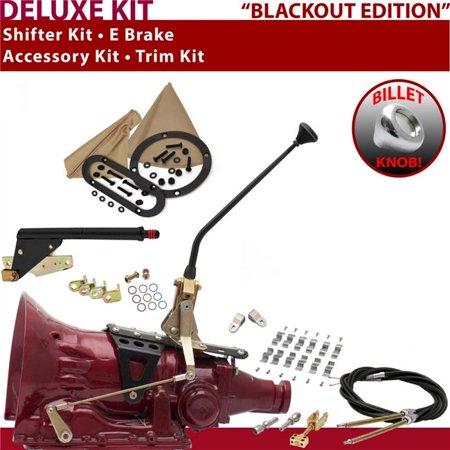 American Shifter AOD Shifter Kit Black 12 in. E Brake Cable Clamp Clevis Trim Kit for F0B88
