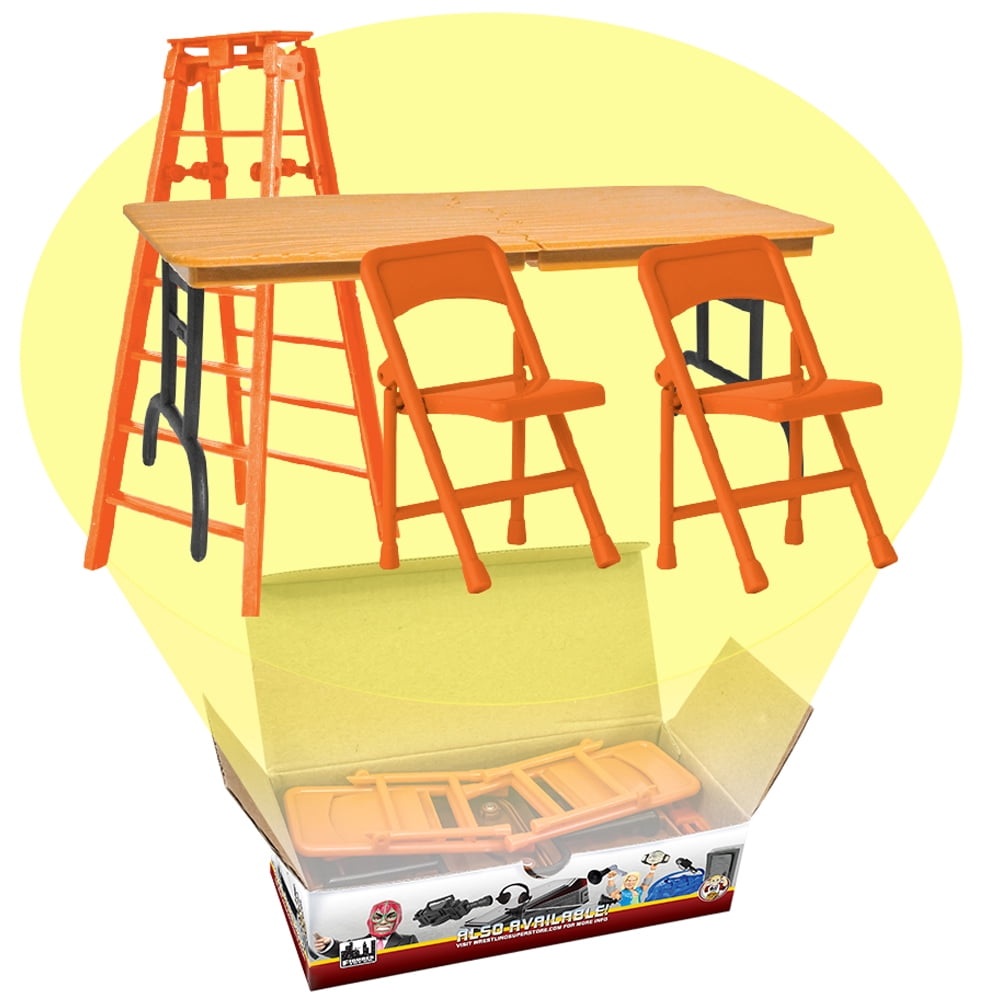ULTIMATE Ladder, Table & Chairs Orange Playset for WWE Wrestling Action