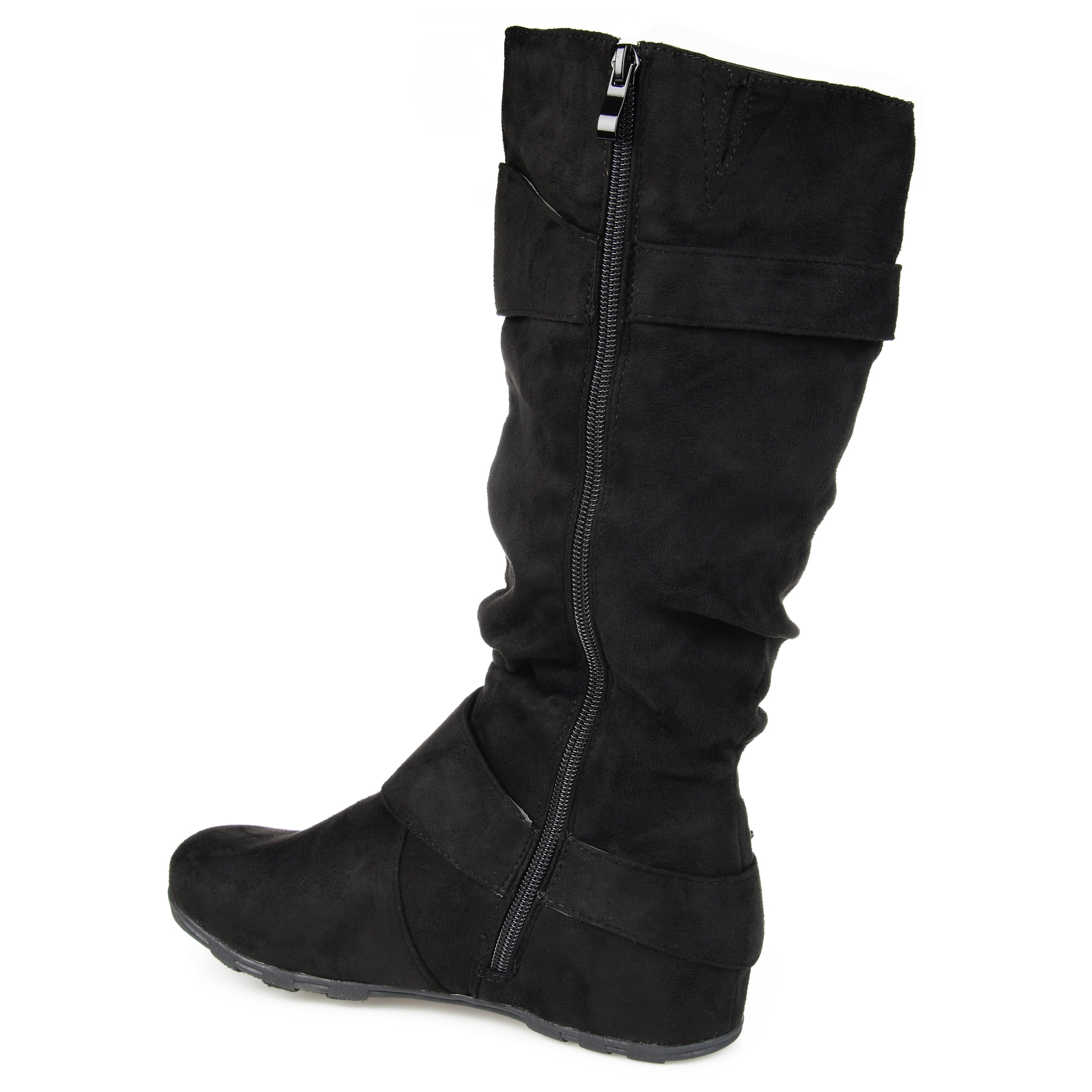 Journee Womens Jester-01 Wide Calf Hidden Wedge Riding Boots