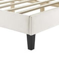 thumbnail image 6 of Platform Bed Frame, Tufted, King, White, Velvet, Mid Century Bedroom, Modern Contemporary Boutique HB35648, 6 of 8