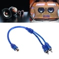 thumbnail image 1 of Audífonos 1 cable de cobre y aluminio de 30 cm, 2 RCA macho a 1 RCA hembra para audio de coche., 1 of 3
