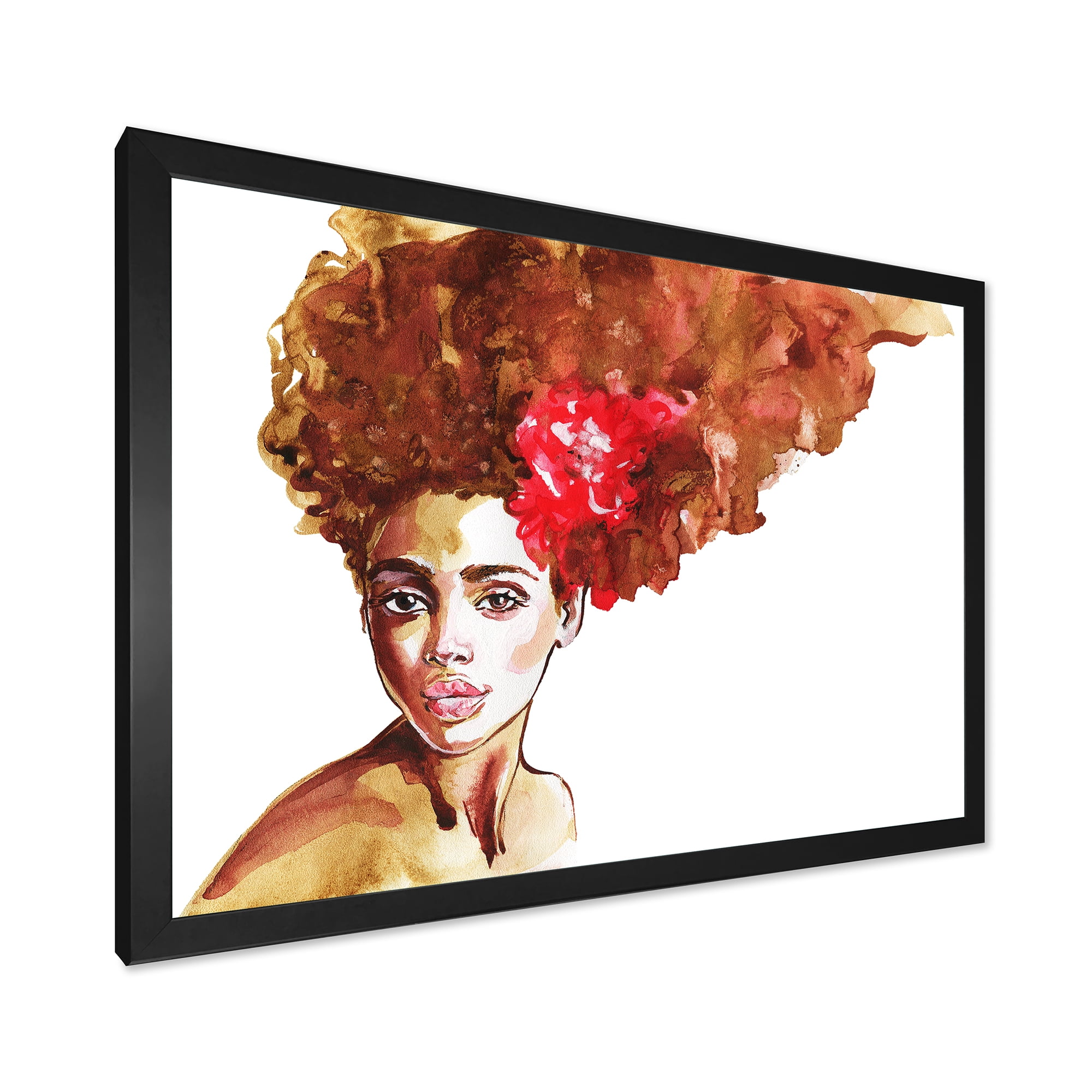 Designart 'Portrait of Young African American Woman II' Modern Framed Art Print