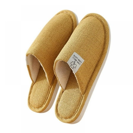 

Linen House Slippers Soft Open Toe Anti-sweat and Deodorant Slippers Breathable No Static Electricity In Winter No Dust Adsorption Economical Bedroom Slippers for Family Sharing