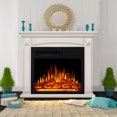 thumbnail image 6 of 27" Electric Fireplace with Mantel, Indoor Fireplace Heater with Realistic and Adjustable Brightness, Modern Fireplace with Mantel for Living Room, 750W/1500W, 6 of 6