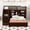 Espresso, variant on Harper & Bright Designs L-Shaped Bunk Bed Twin over Full Size with Wardrobe and Bookshelf, Storage Stairway Bunk Bed with USB Charging Station and LED Light for Bedroom, Gray