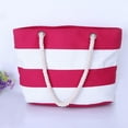 thumbnail image 4 of 100Fens Tropical Summer Striped Beach Bag For Women Tote Bags Reusable Grocery Shoulder Bag With Zipper Pocket, 4 of 6
