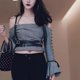 thumbnail image 3 of Punk Leather Harness Belts Layered Belly Body Chain Circle Waist Chain Nightclub, 3 of 4
