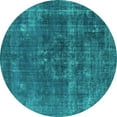 thumbnail image 1 of Ahgly Company Machine Washable Indoor Round Persian Turquoise Blue Bohemian Area Rugs, 4' Round, 1 of 4