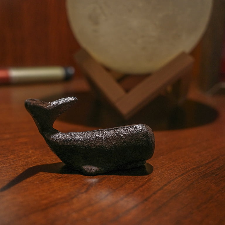 Small Cast Iron Sperm Whale Paperweight Desk Decor Small Cast Iron Sperm Whale Paperweight Desk Decor