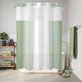 thumbnail image 6 of No Hook Shower Curtain, Sage Green Ombre Shower Curtains for Bathroom with See Through Top Window, Sage Green White Gradient Modern Waterproof & Washable Bath Curtain Extra Long 72"x96", 6 of 9