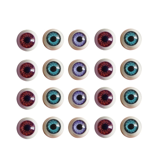 100 piezas de ojos redondos simulados de resina, ojos falsos de dibujos animados, decoración creativa DIY para muñecas, ojos para niños, artesanos, fundas de teléfono DIY (colores surtidos)