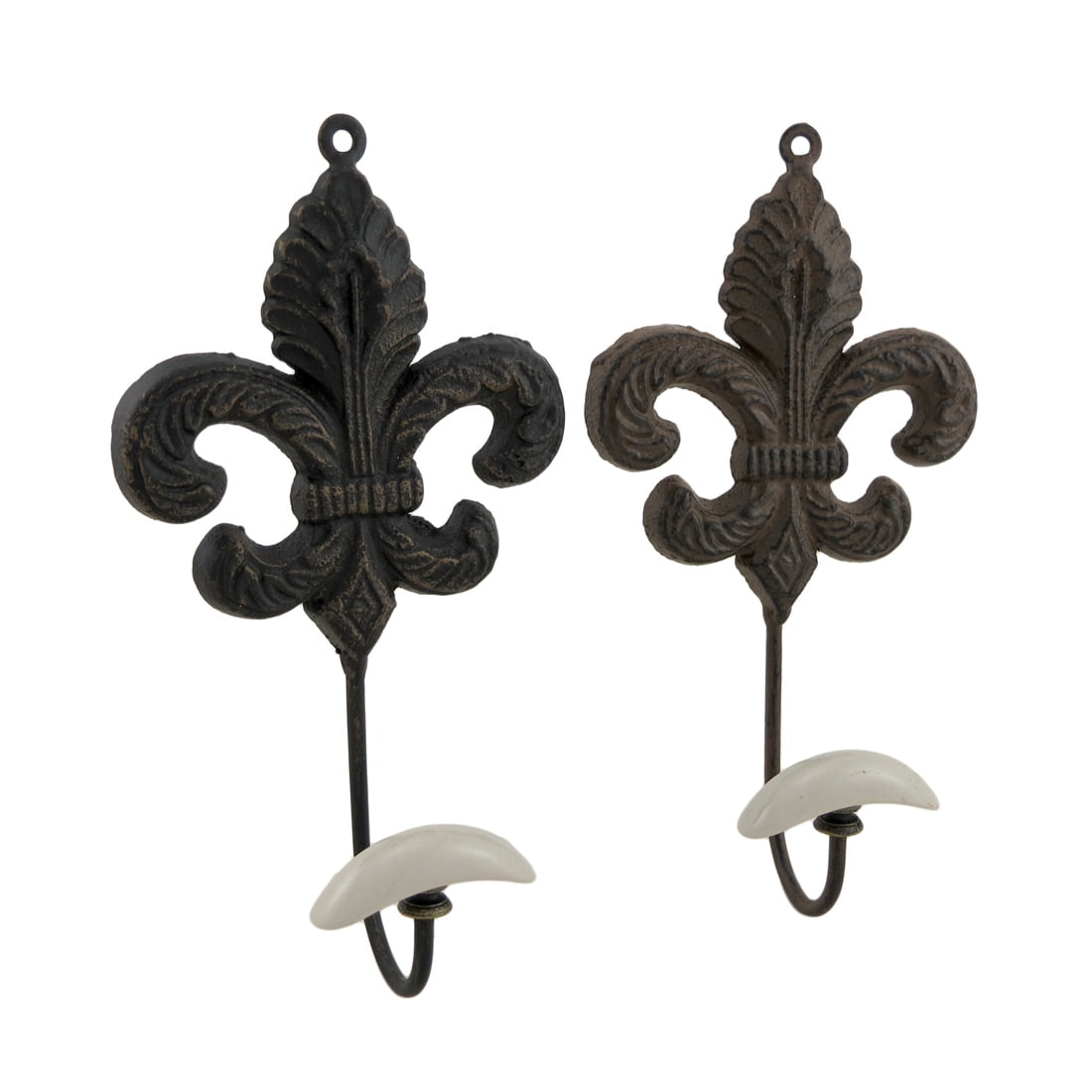 Cast Iron Fleur De Lis Decorative Wall Hook Set Of 2 Cast Iron Fleur De Lis Decorative Wall Hook Set Of 2