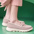 thumbnail image 4 of Orthopedic Platform Penny Loafers for Women Spring Fall Comfort Knitted Fashion Casual Slip on Walking Wedges Dress Shoes, 4 of 6