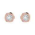 thumbnail image 2 of 14K Rose Gold Bezel Set Ladies Diamond Stud Earrings (1/4 Carat), 2 of 3