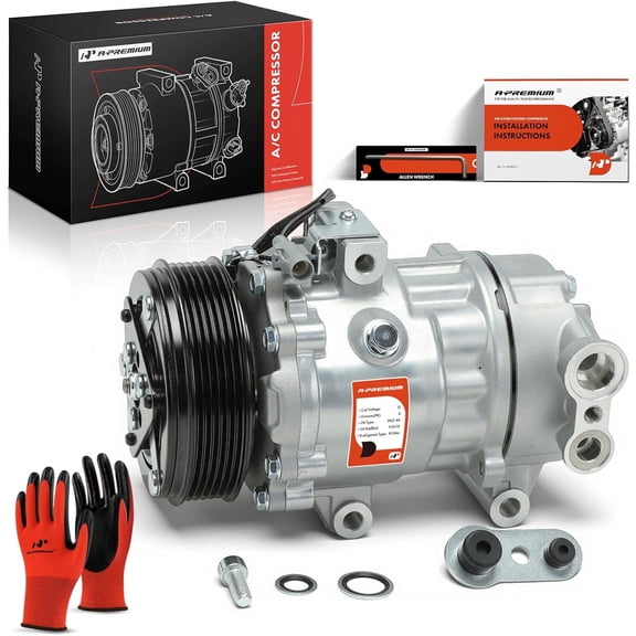 A-Premium Air Conditioner AC Compressor with Clutch Compatible with Pontiac Vibe 1.8L 2003-2008, CVC Style
